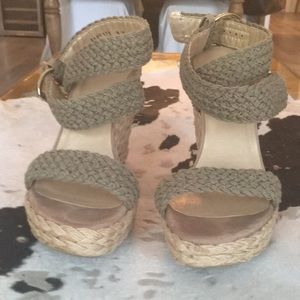 Stuart Weizman straw sandals.  Worn once.